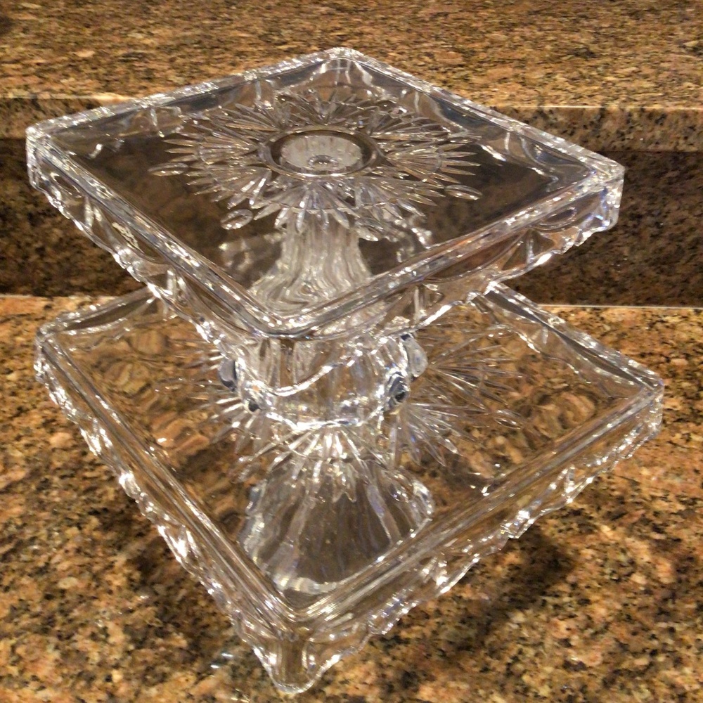 VINTAGE GODINGER LEAD CRYSTAL  8 INCH & 10 INCH PEDESTAL CAKE PLATES $60